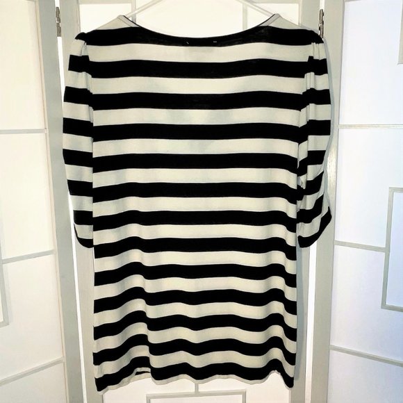 Carmen Marc Valvo  Stripe Peephole Top - Picture 5 of 9